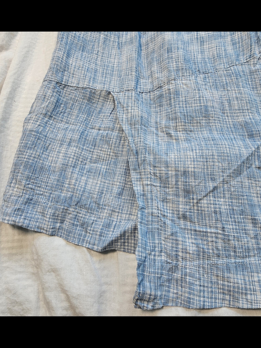 Light Blue Sleeveless Linen Blend Tunic Top - Picture 3 of 7